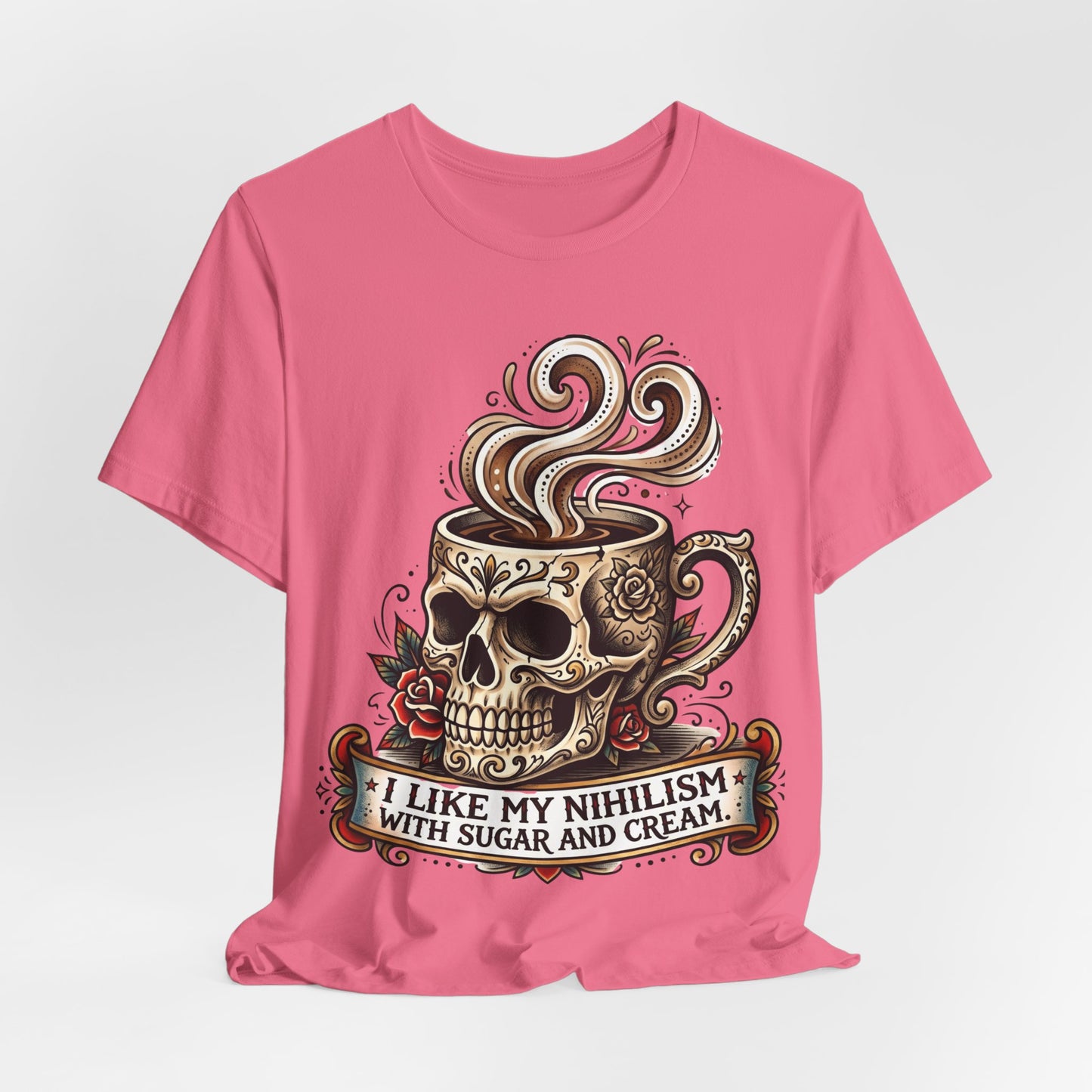 VOID - Skull Coffee Tee — "I Like My Nihilism With Sugar and Cream" Graphic T-Shirt