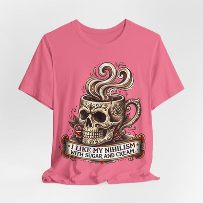 VOID - Skull Coffee Tee — "I Like My Nihilism With Sugar and Cream" Graphic T-Shirt