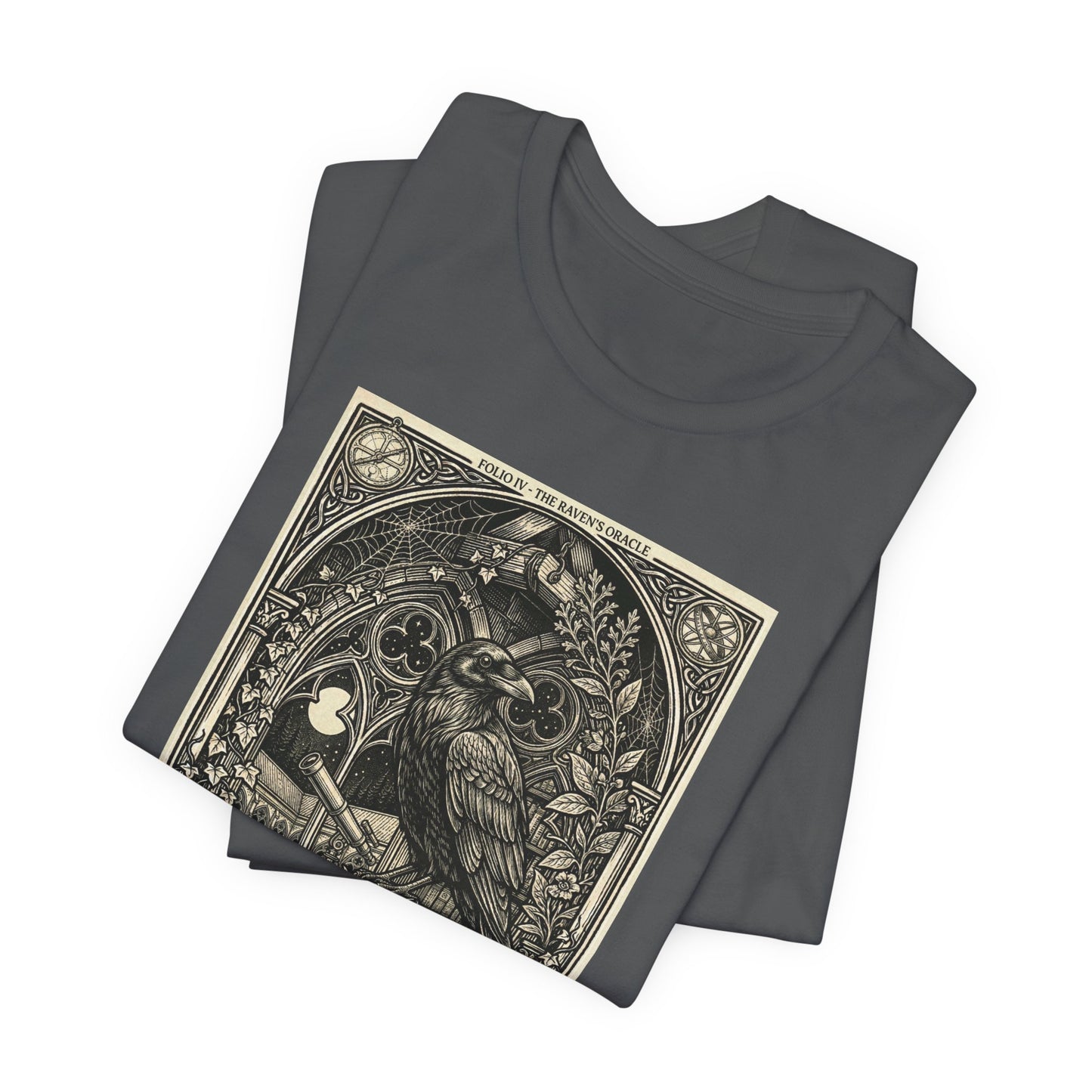 DarkArts Collection - Raven 2 - Raven Grimoire Tee — Gothic Occult Illustration T-Shirt