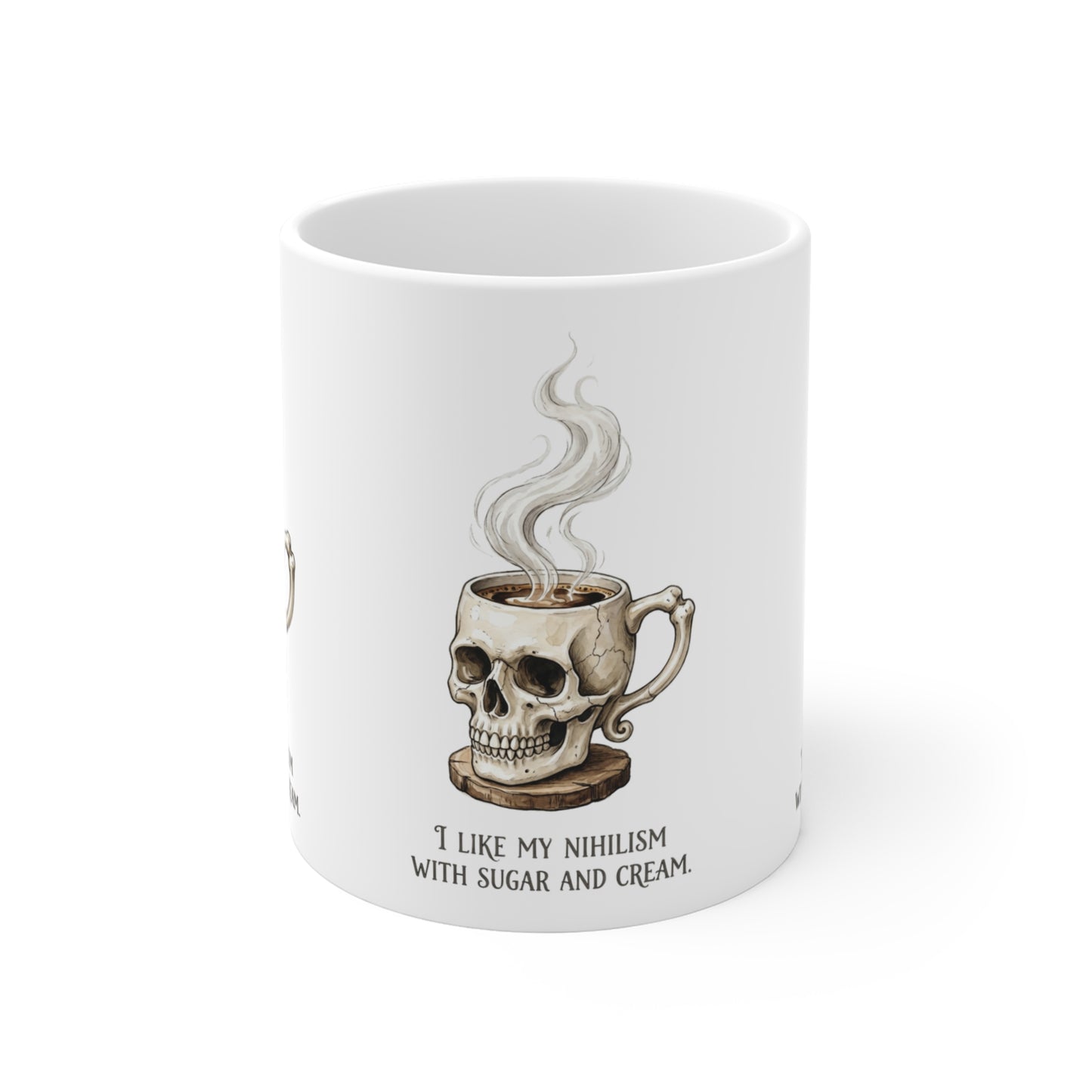 VOID - Skull Coffee Mug — "I Like My Nihilism With Sugar and Cream" 11oz