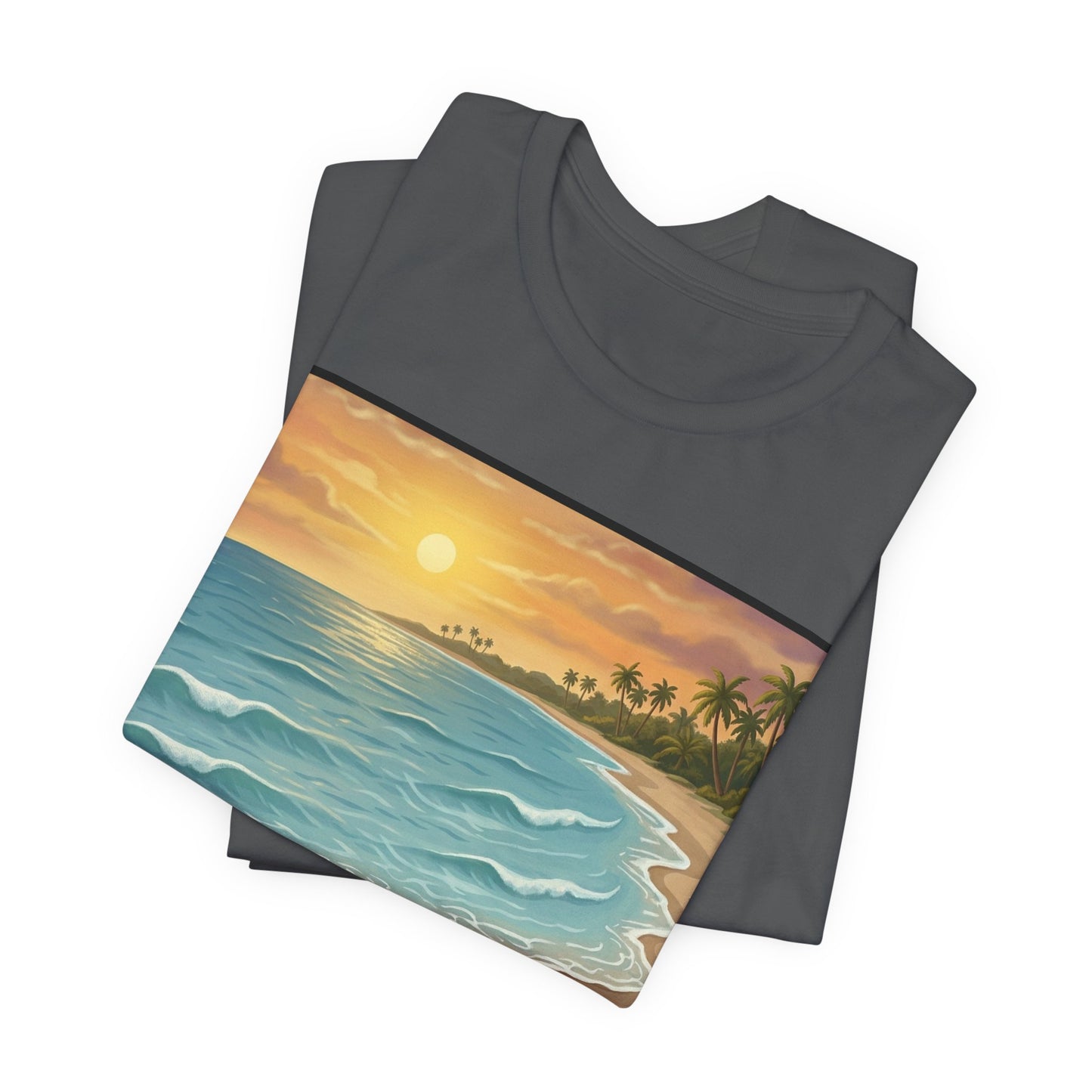 Another Nice Day At The Beach - Vertical - Beach Sunset Tee — Coastal Tropical Shoreline Graphic T‑Shirt