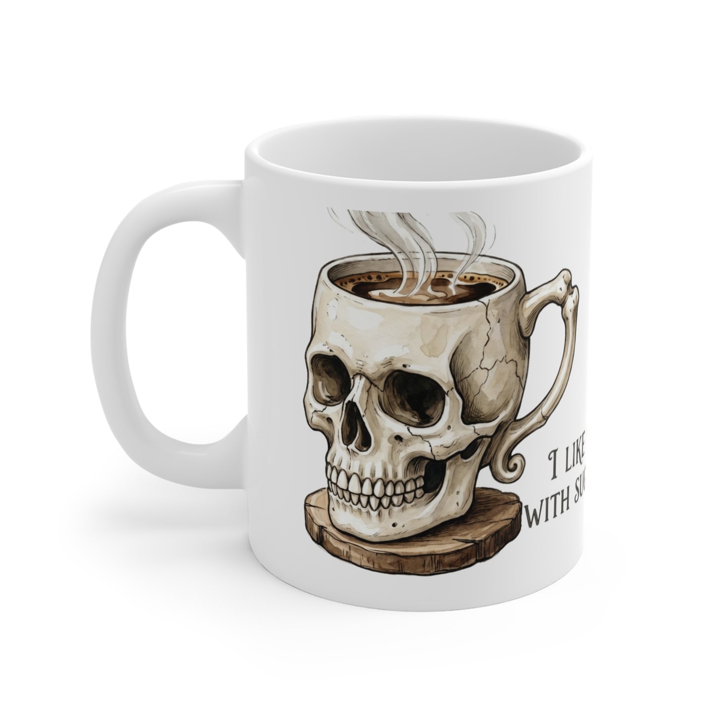 VOID - Skull Coffee Mug — "I Like My Nihilism With Sugar and Cream" 11oz