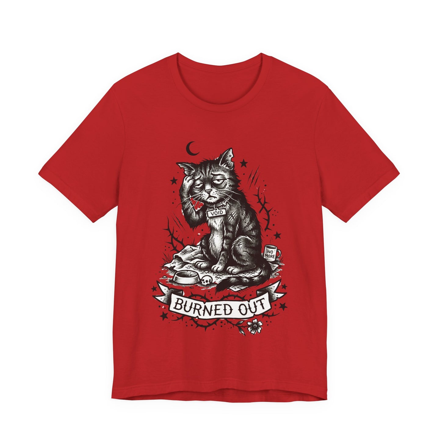 VOID - Burned Out Cat T-Shirt — Vintage Sad Cat Illustration Tee
