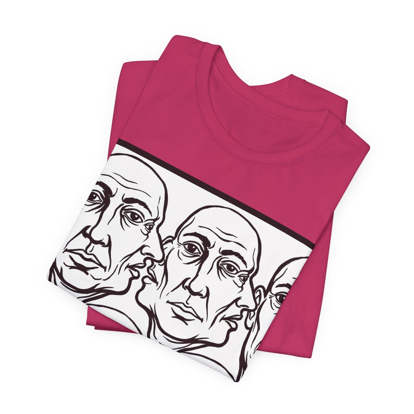 HotGossip - Version 2 - Monochrome Repeating Faces Tee – Abstract Expressionist Portrait T-Shirt