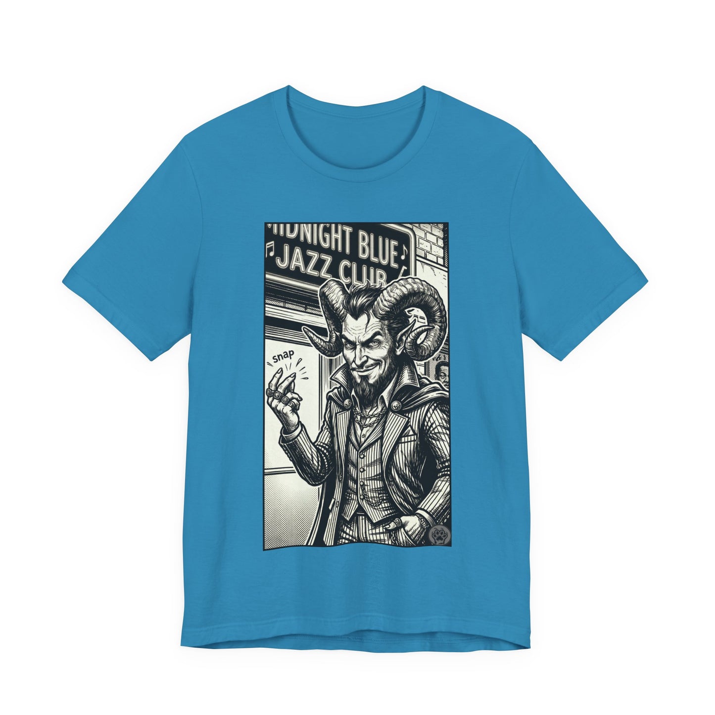 BLZB - Finger Snap Jazz Club Graphic Tee — 'Midnight Blue Jazz Club' Vintage Devil Illustration