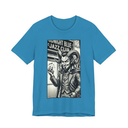 BLZB - Finger Snap Jazz Club Graphic Tee — 'Midnight Blue Jazz Club' Vintage Devil Illustration