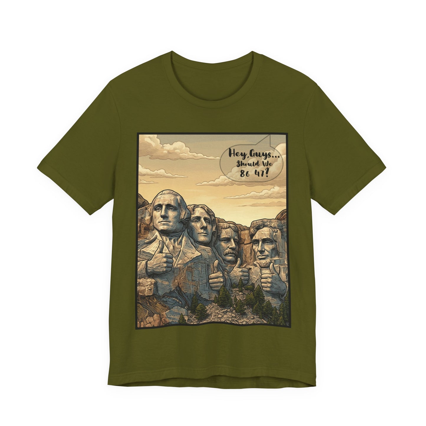 Mount Rushmore Thumbs Up Tee — Vintage Patriotic Graphic T-Shirt - Voice of God