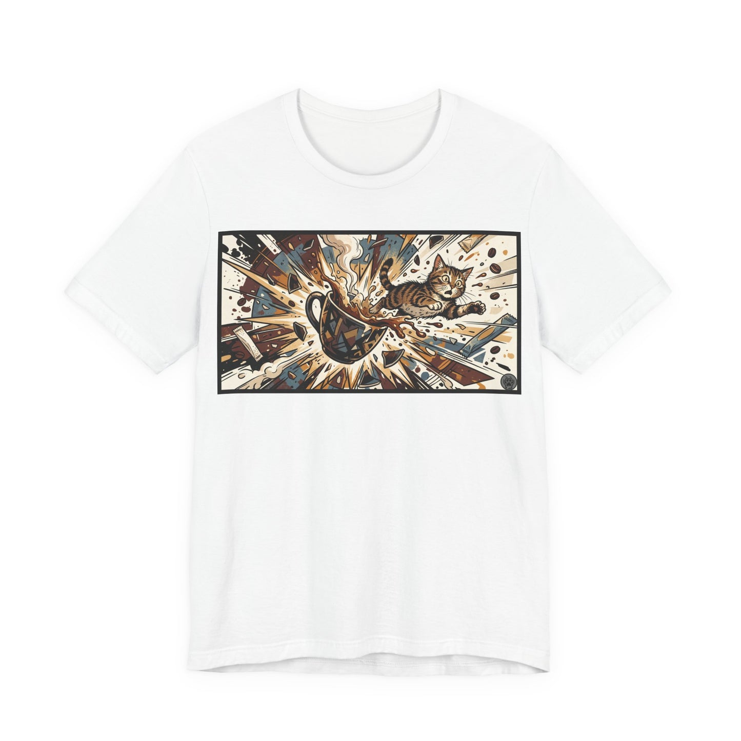 VOID - Coffee Cup Explosion Art Tee — Retro Abstract Coffee Splash T-Shirt