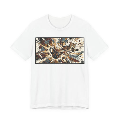VOID - Coffee Cup Explosion Art Tee — Retro Abstract Coffee Splash T-Shirt
