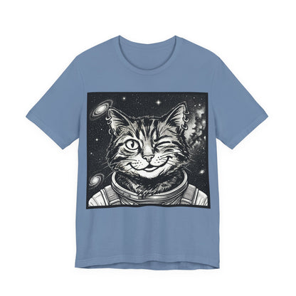 WinkyCat - The Astronaut (NO Gesture) Cat T-Shirt — Winking Space Kitty Graphic Tee