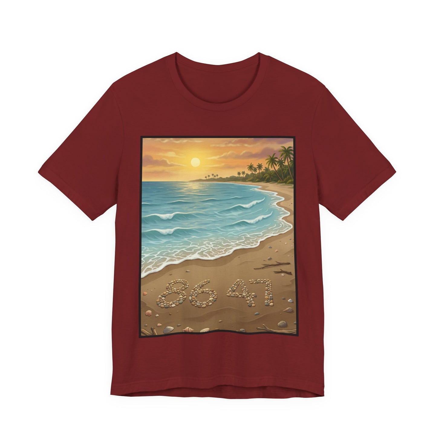 Another Nice Day At The Beach - Vertical - Beach Sunset Tee — Coastal Tropical Shoreline Graphic T‑Shirt