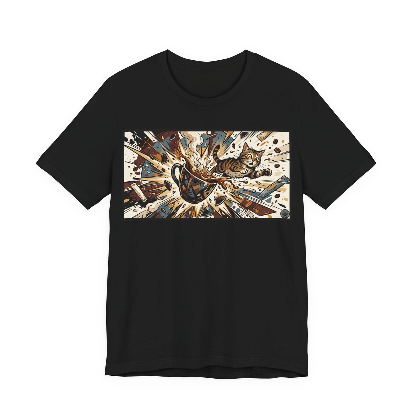 VOID - Coffee Cup Explosion Art Tee — Retro Abstract Coffee Splash T-Shirt