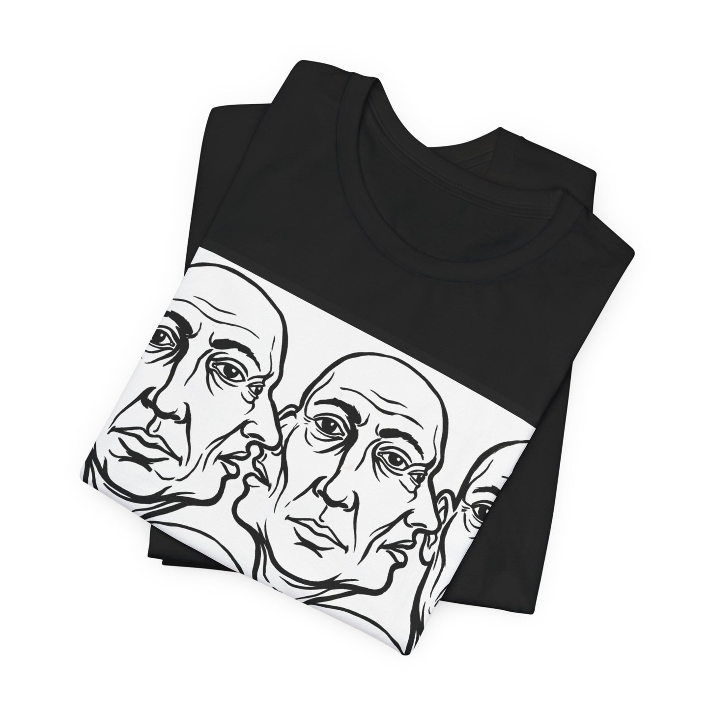 HotGossip - Version 2 - Monochrome Repeating Faces Tee – Abstract Expressionist Portrait T-Shirt