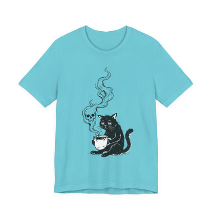 VOID - Depressed Black Cat with Coffee T-Shirt