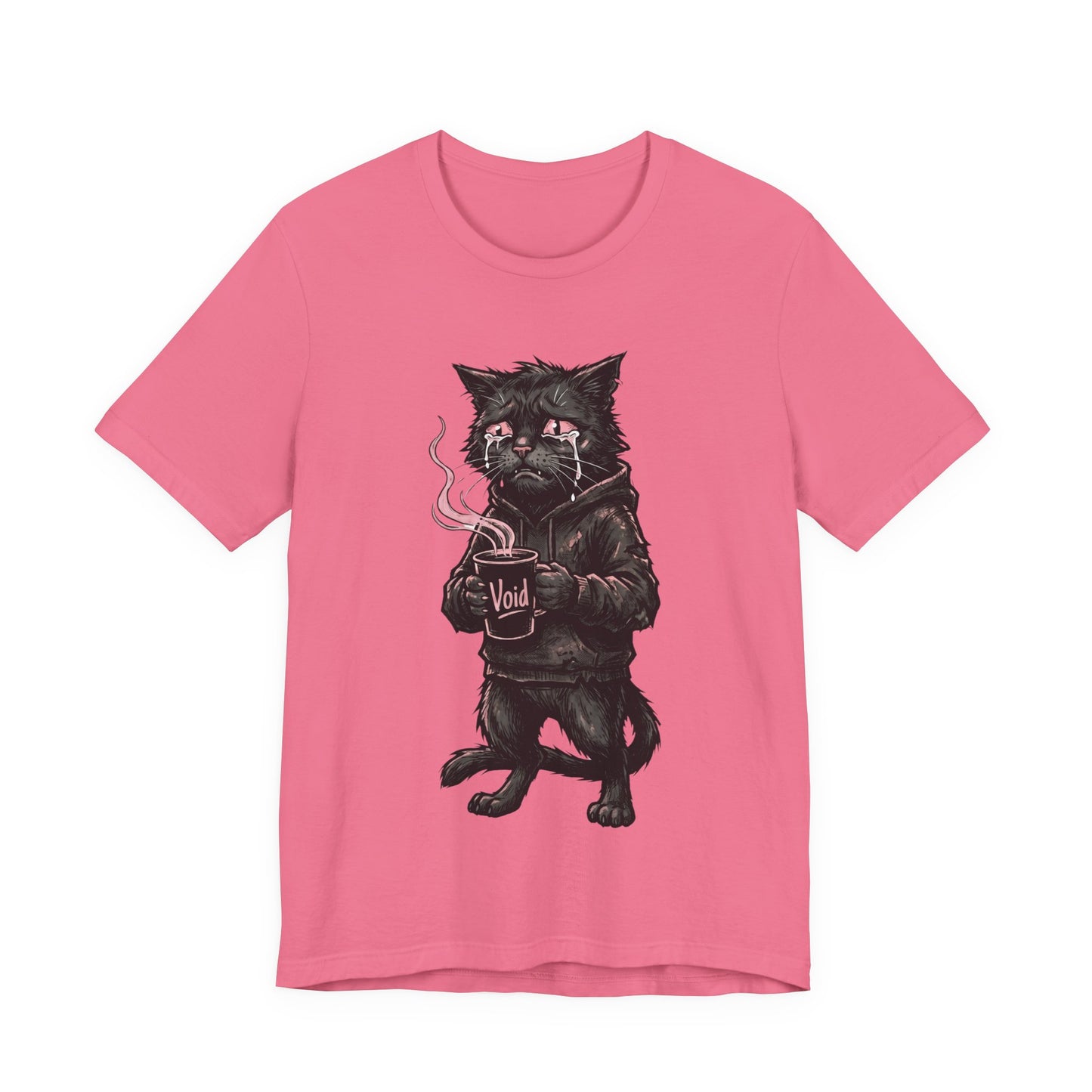 VOID - The Dark Void Cat T‑Shirt — Gothic Coffee Black Cat Illustration Tee