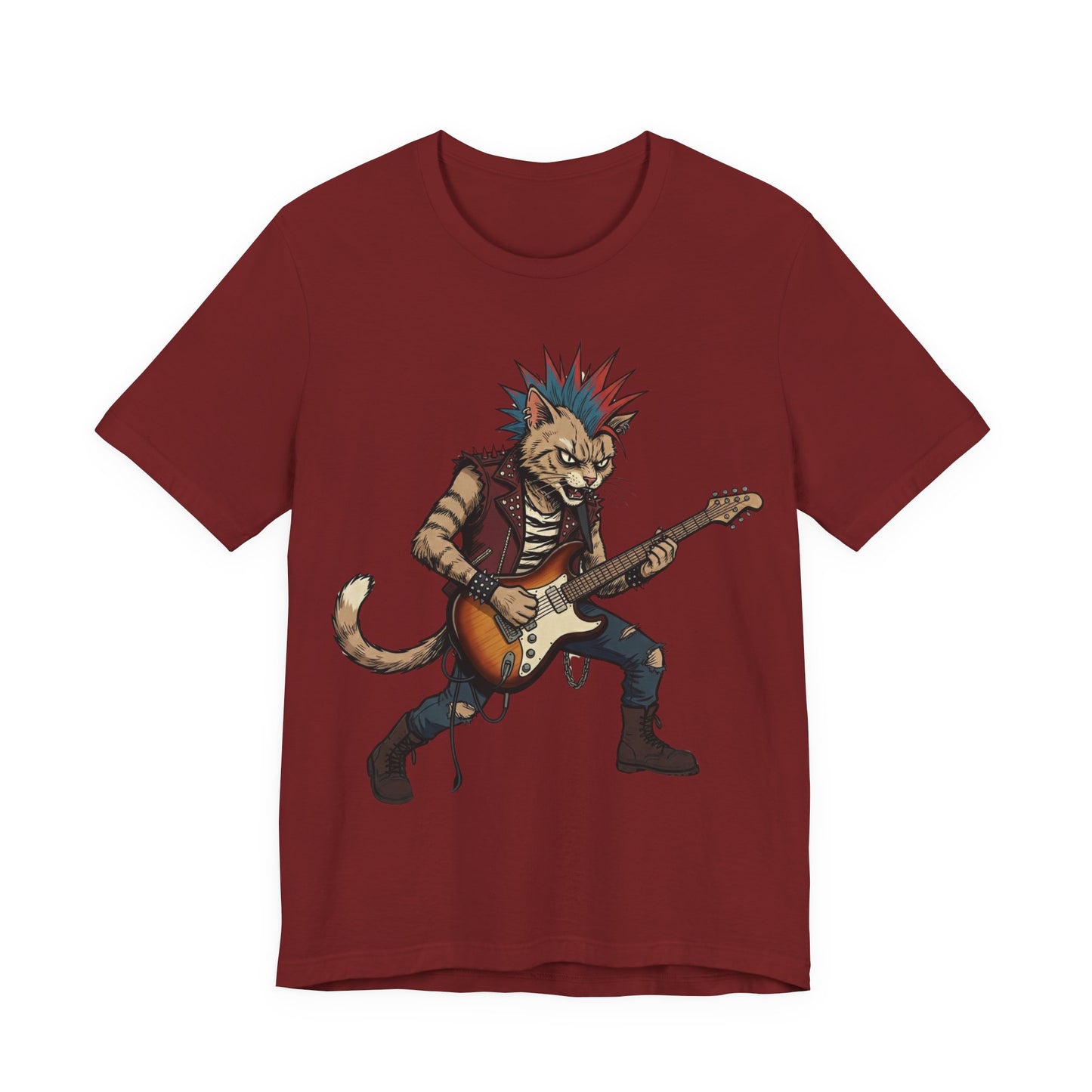 PunkCat - Punk Rock Cat Guitar T-Shirt