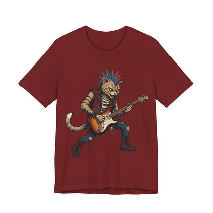 PunkCat - Punk Rock Cat Guitar T-Shirt