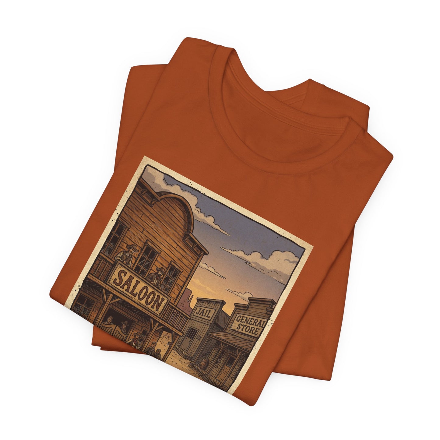 SheriffPaco - Vertical - Chihuahua Sheriff Western Saloon Showdown T-Shirt — Vintage Cowboy Sheriff Puppy Dog Graphic Tee