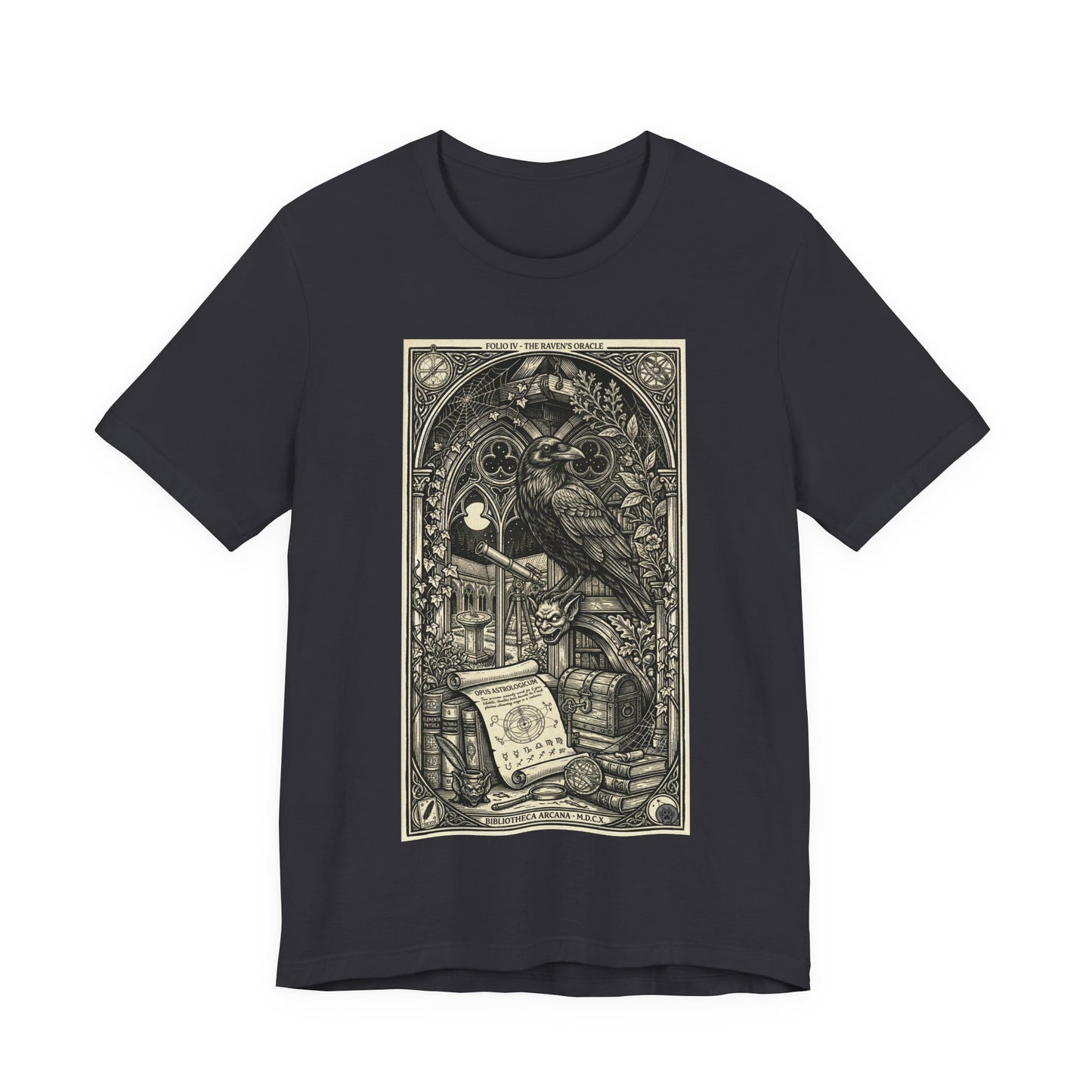 DarkArts Collection - Raven 2 - Raven Grimoire Tee — Gothic Occult Illustration T-Shirt