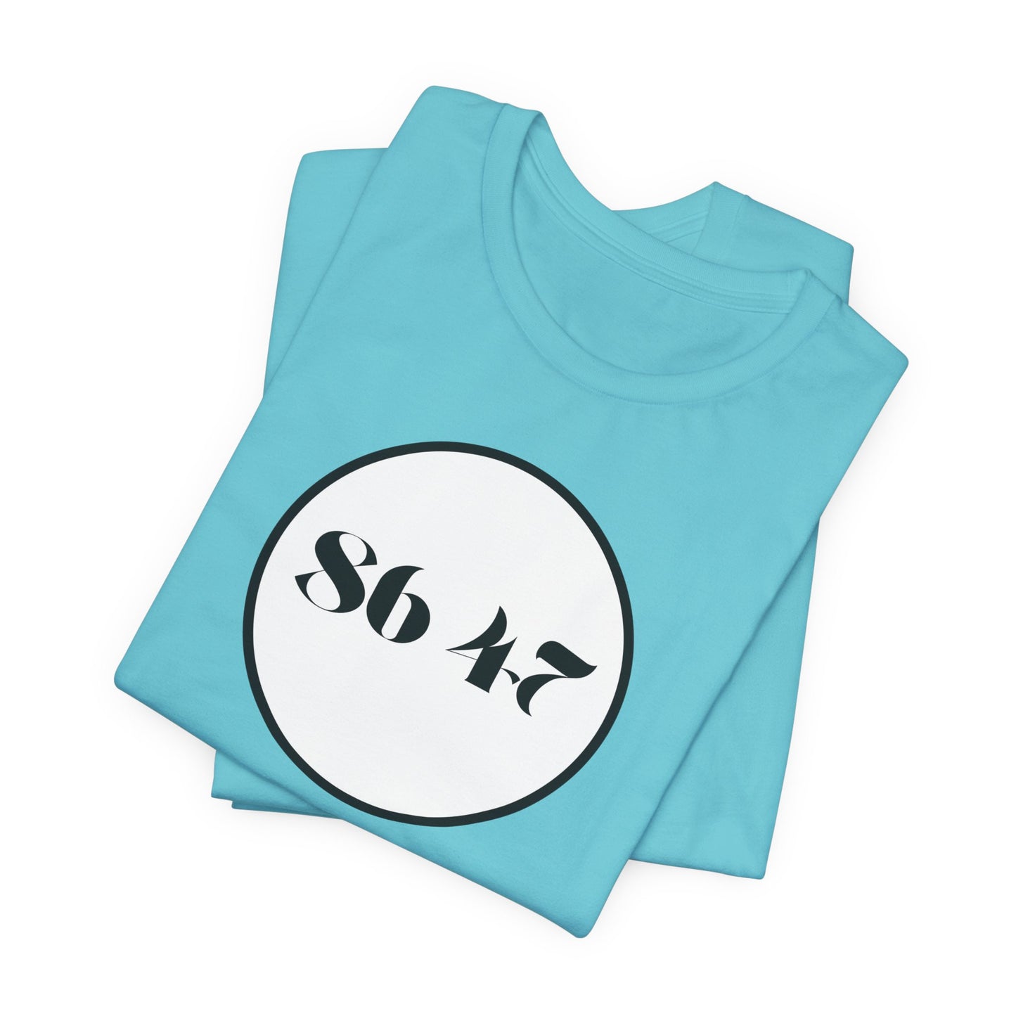 86 47 - Clean, Clear & Concise - Vintage Circle Number Tee — "86 47" Graphic T-Shirt
