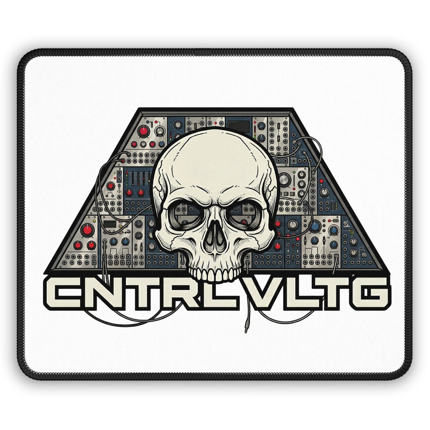 CV Control Voltage - TriBase White - Gaming Mouse Pad — Control Voltage Skull Analog Modular Synthesizer Design