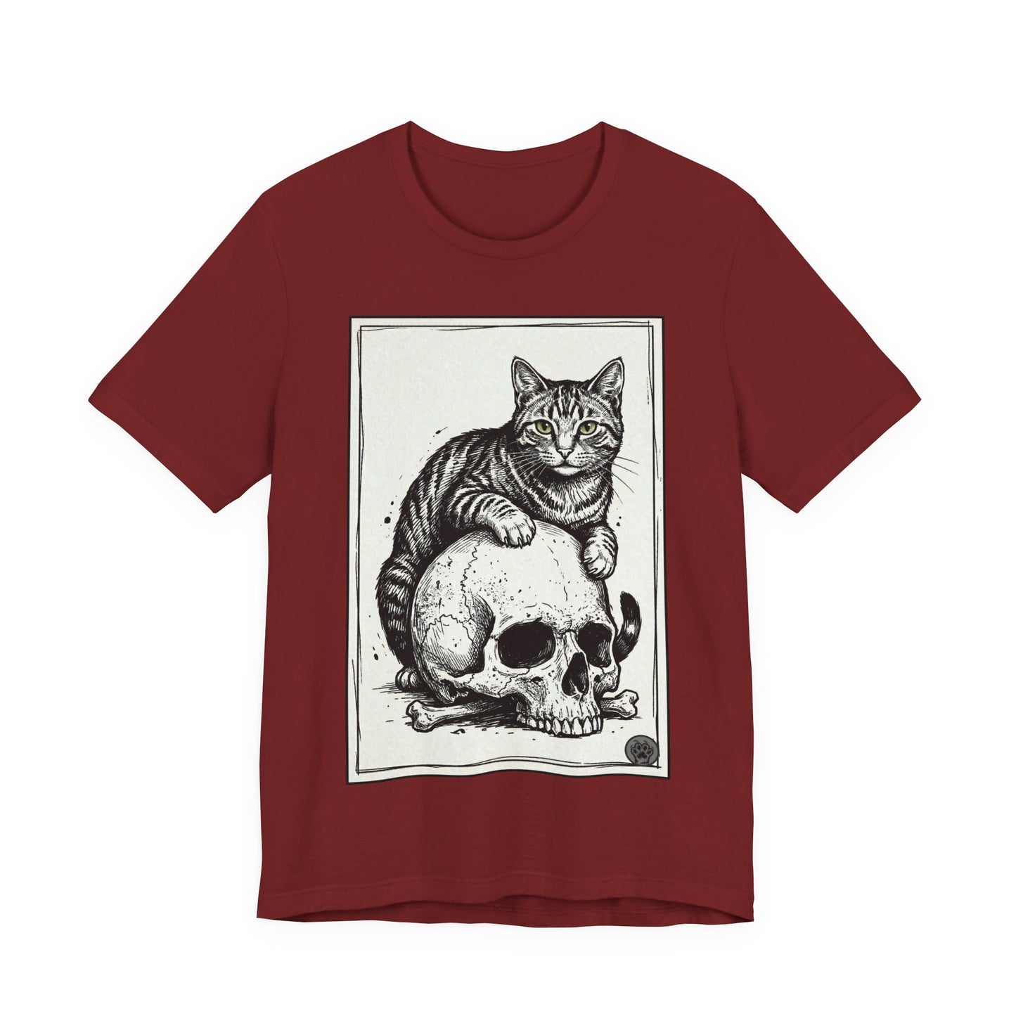 DarkArts Collection - Cat & Skull T-Shirt – Gothic Cat Illustration Tee