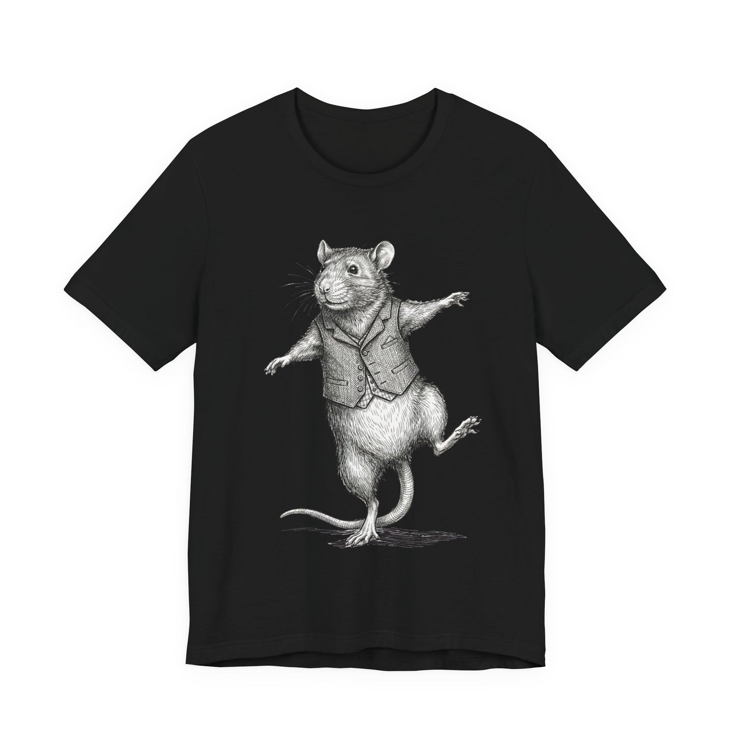 Ratney - "Just a Little Dance!" - Dancing Rat Graphic Tee - Vintage Illustration T-Shirt