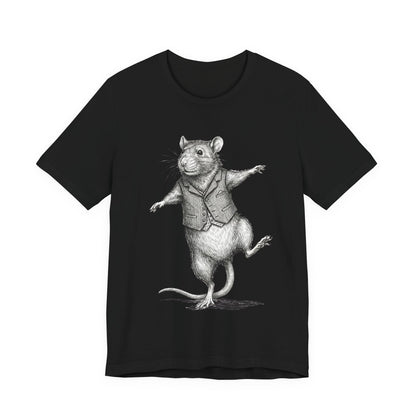 Ratney - "Just a Little Dance!" - Dancing Rat Graphic Tee - Vintage Illustration T-Shirt