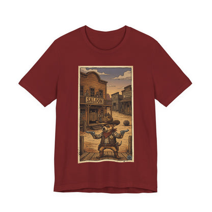 SheriffPaco - Vertical - Chihuahua Sheriff Western Saloon Showdown T-Shirt — Vintage Cowboy Sheriff Puppy Dog Graphic Tee